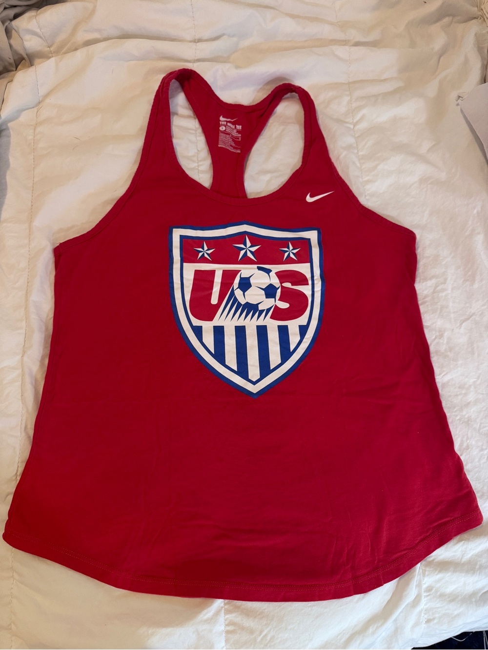 USA Nike Red Racerback Tank Top with US Soccer logo